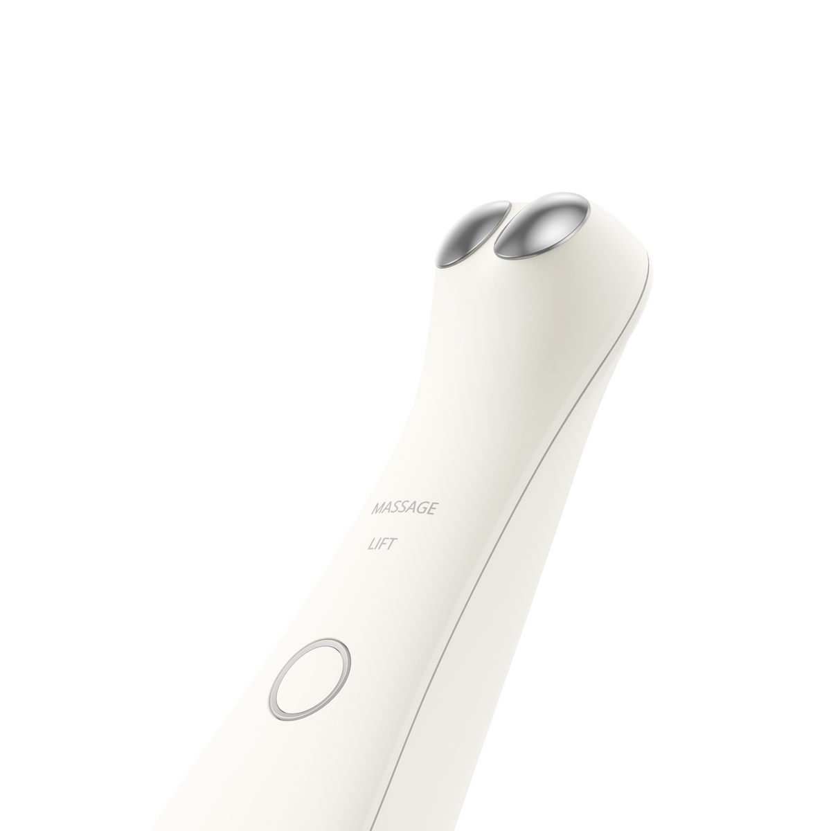 Detalle de los dos cabezales metálicos del TOUCHBeauty EYE para el contorno de ojos