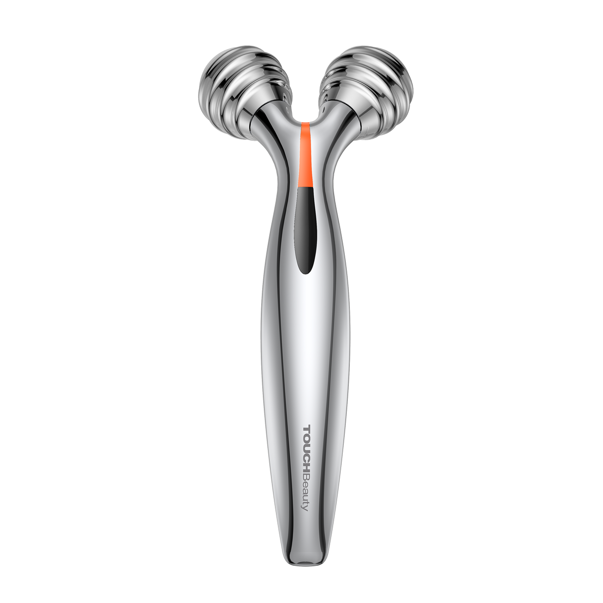 Roller facial TOUCHBeauty ROLL de frente, mostrando el mango y el detalle naranja central