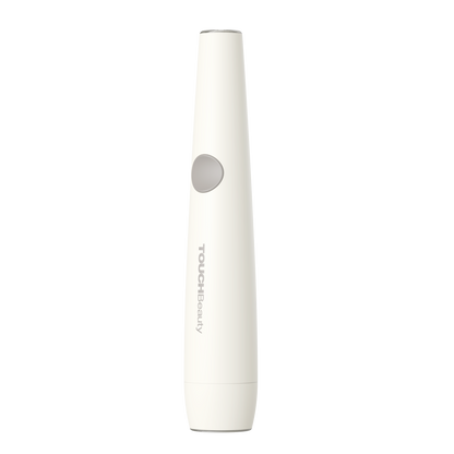Lápiz de fototerapia TOUCHBeauty SPOT en blanco, con el botón de función en el cuerpo