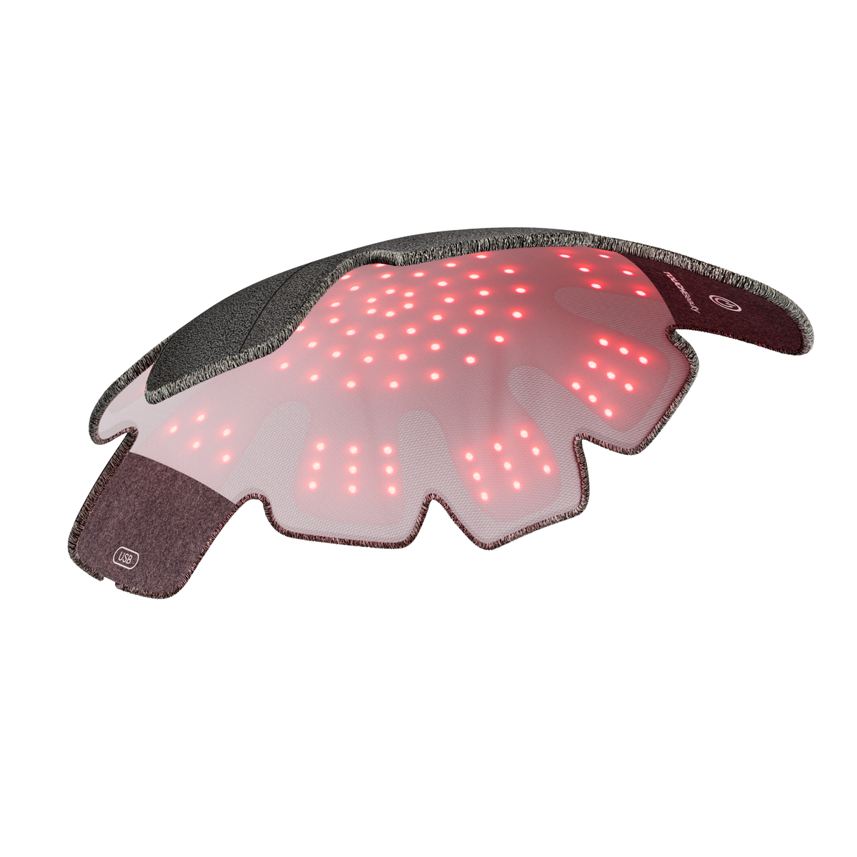 Panel TOUCHBeauty PBM flexionado, como queda al montarse dentro de una gorra