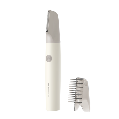 Recortadora TOUCHBeauty VIO con el cabezal de afeitado y su accesorio guarda
